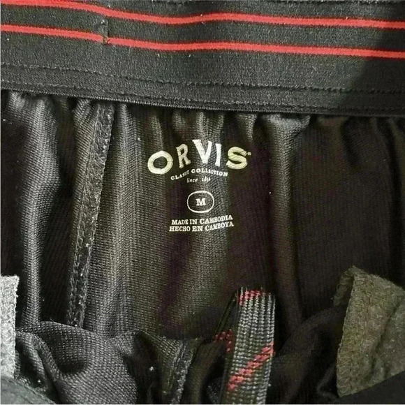 Orvis Sweatpants Men Size Medium Black Drawstring Lounge Stretch - Picture 6 of 10